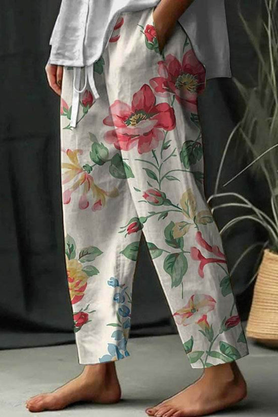 Combinaison décontractée à imprimé floral et motif floral - Droxev