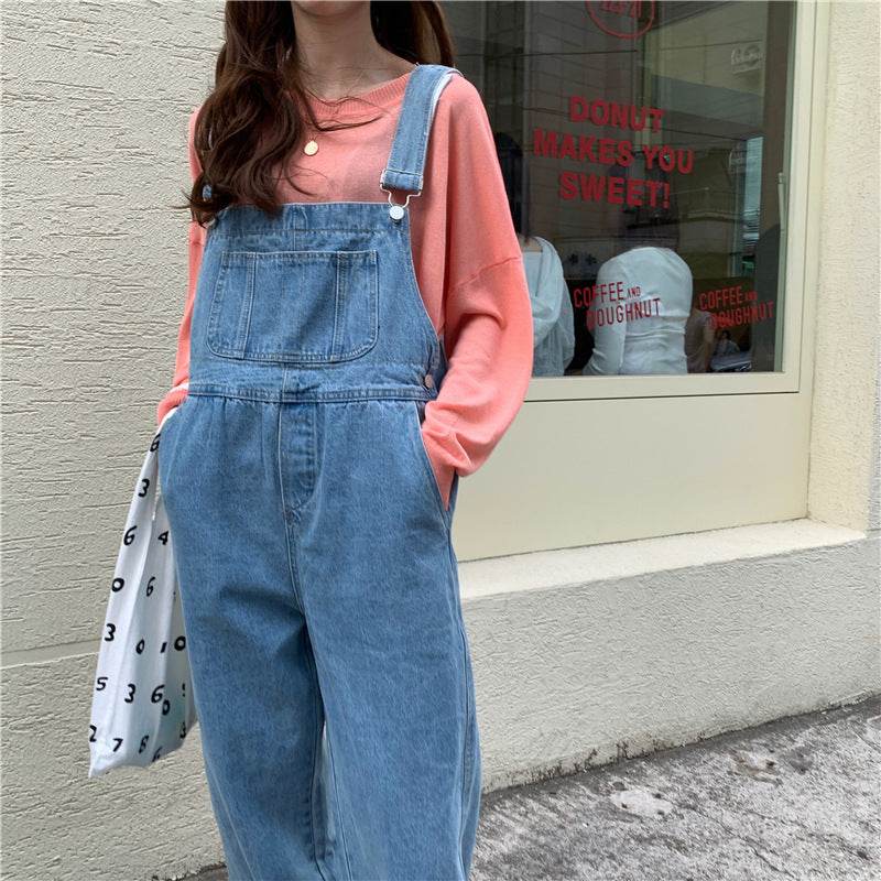 Pantalons à bretelles en denim tendance pour femmes - Droxev