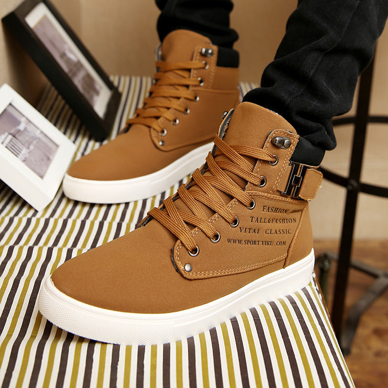 Bottes Martin pour hommes, chaussures plates à lacets