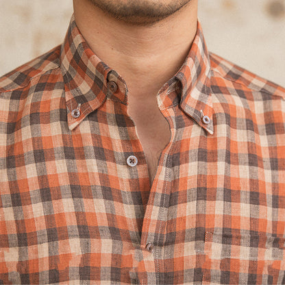 Chemise Décontractée en Lin à Manches Longues pour Jeunes
