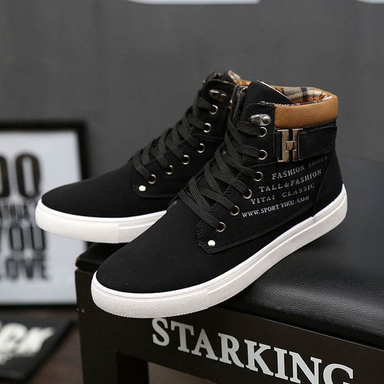 Bottes Martin pour hommes, chaussures plates à lacets - Droxev