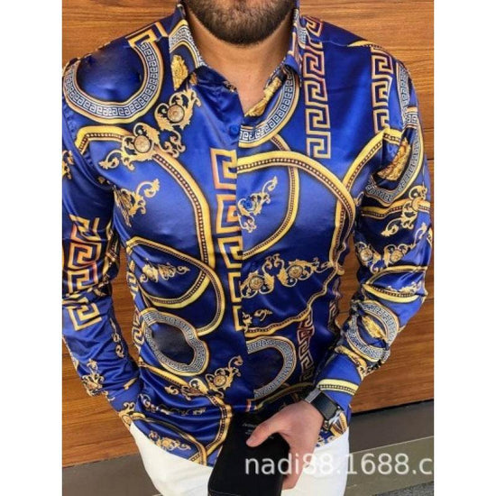 Chemise Homme Imprimée à Manches Longues – Style Streetwear Décontracté Hiver - Droxev