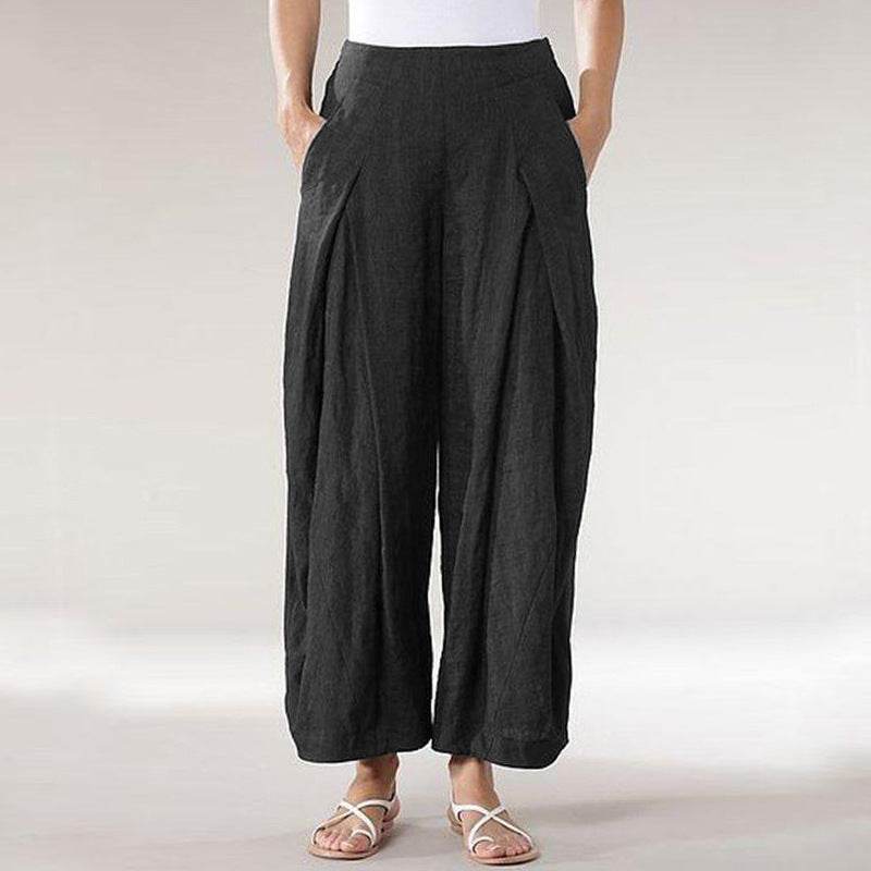 Pantalon décontracté à jambes larges et à jambes droites - Droxev