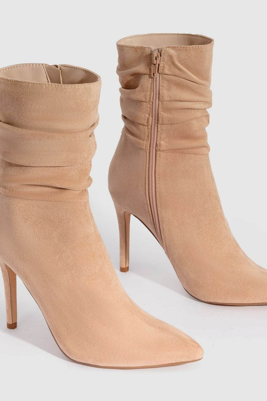 Bottes pointues à talons hauts en daim pour femmes - Droxev