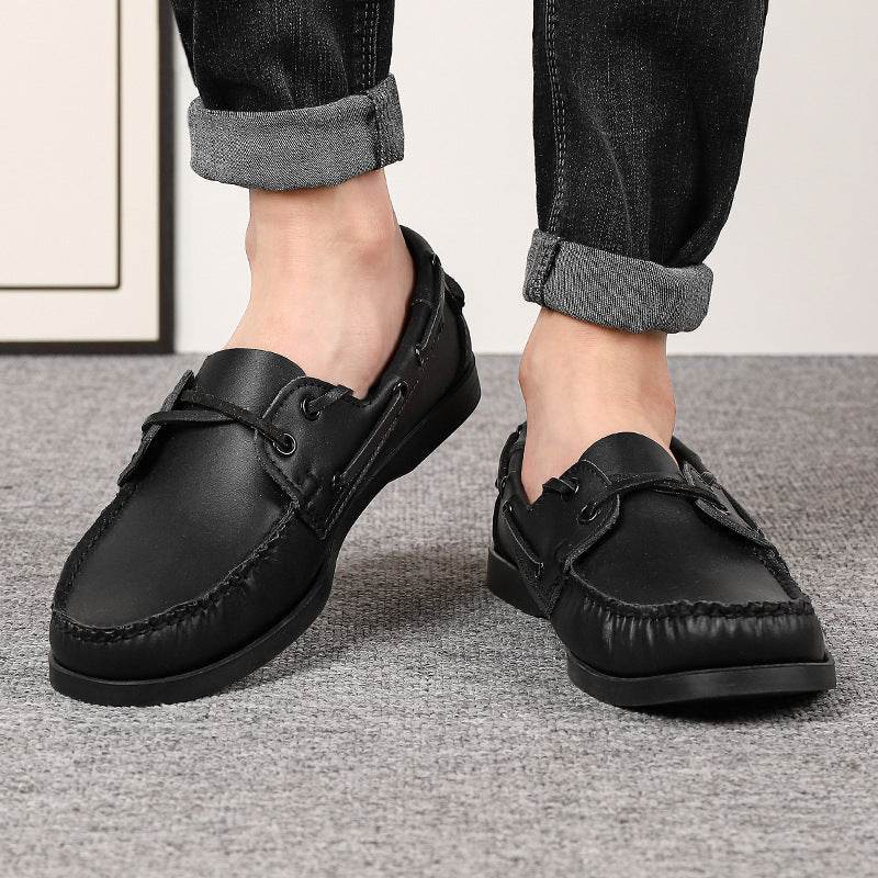 Chaussures décontractées en cuir grande taille pour hommes - Droxev