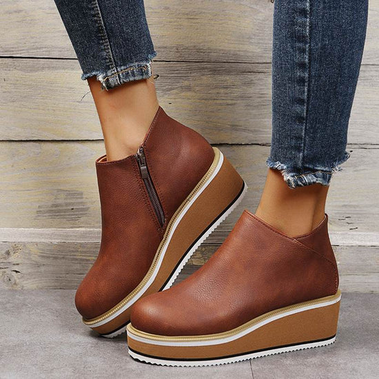 Bottines à talons épais pour femmes - Droxev