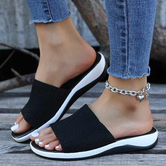 Chaussures d'été plates pour femmes, sandales décontractées pour intérieur et extérieur, chaussures de plage - Droxev