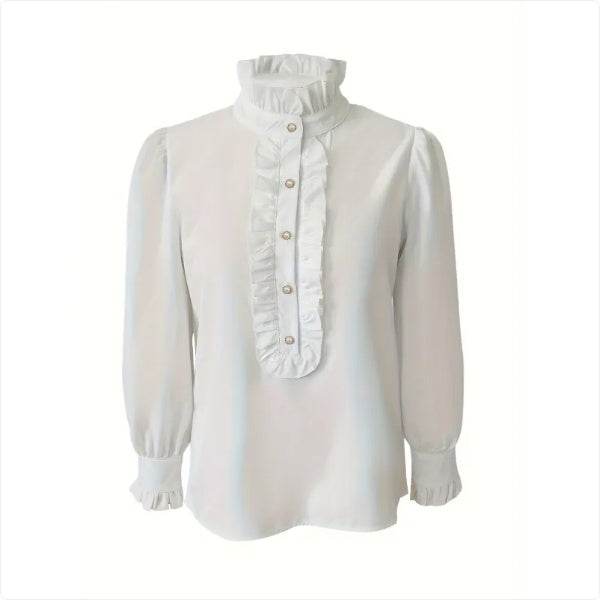 Chemise à manches longues avec ourlet en feuille de lotus - Droxev