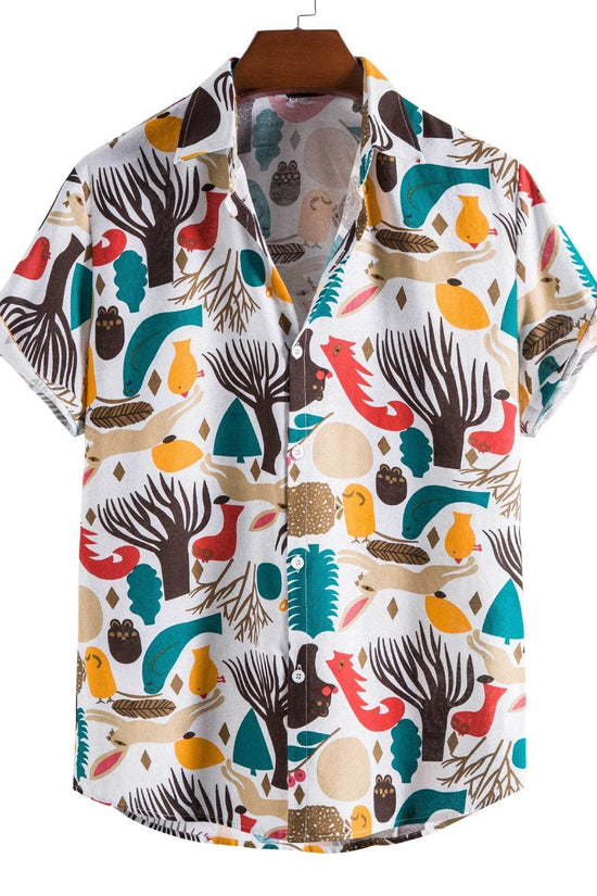 Chemise décontractée à manches courtes et revers pour homme - Droxev