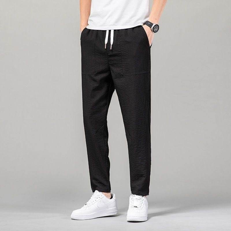 Pantalon fin de couleur unie pour homme, version épurée - Droxev