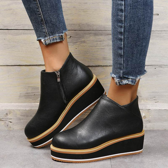 Bottines à talons épais pour femmes - Droxev