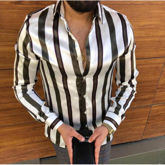 Chemise Homme Imprimée à Manches Longues – Style Streetwear Décontracté Hiver - Droxev