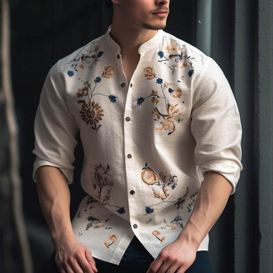 Chemise Longue à Rayures pour Homme – Style Décontracté en Lin de Bambou - Droxev