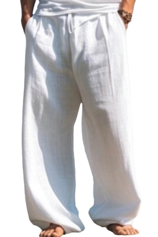 Pantalon décontracté d'extérieur pour la plage, couleur unie, coupe droite - Droxev