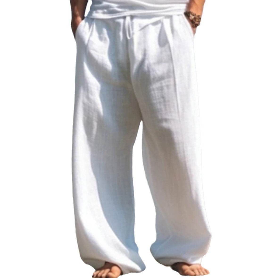 Pantalon décontracté d'extérieur pour la plage, couleur unie, coupe droite - Droxev