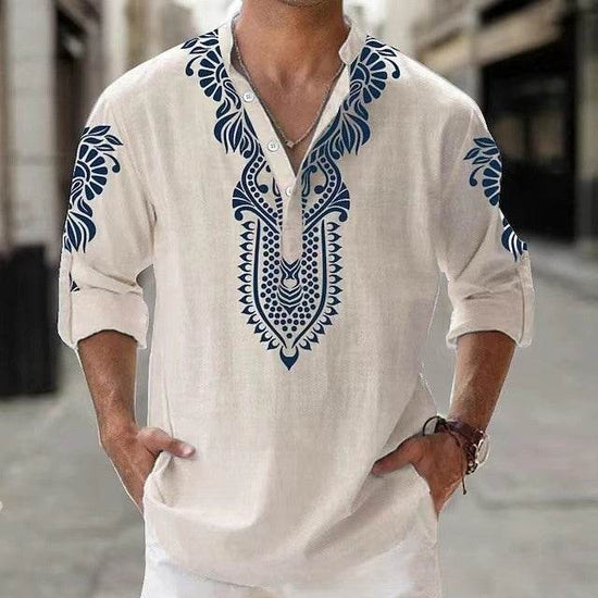 Chemise de plage décontractée à manches longues pour homme - Droxev