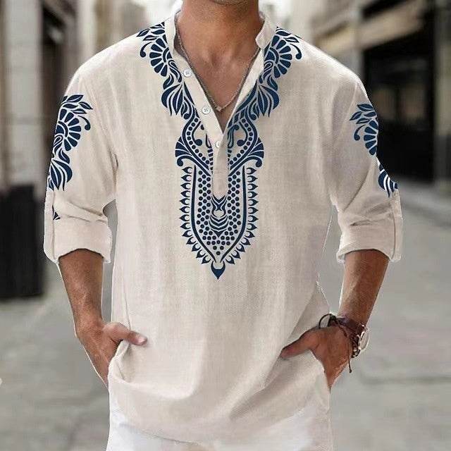 Chemise de plage décontractée à manches longues pour homme - Droxev