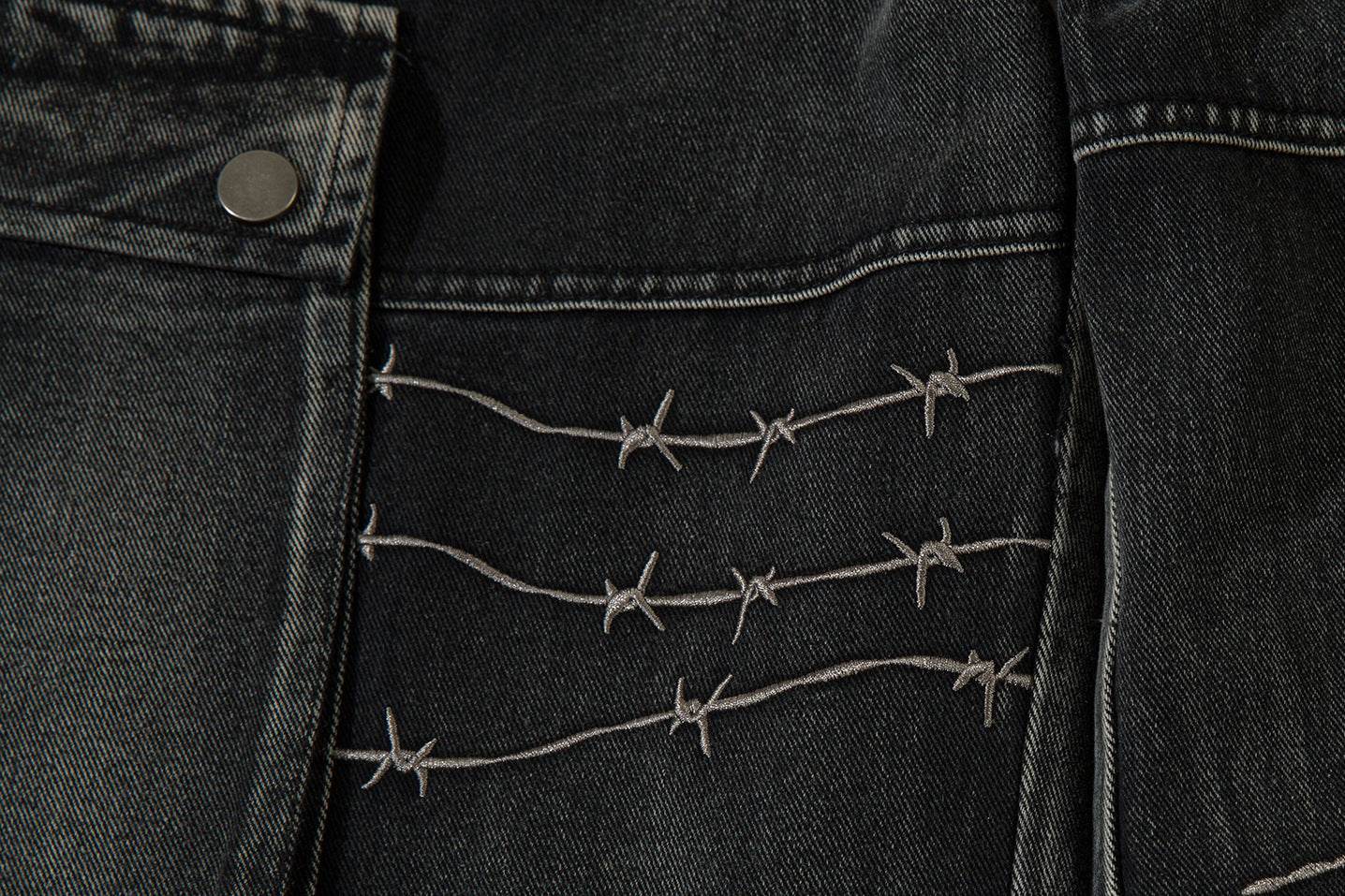 Pantalon ample brodé à jambes larges pour homme - Droxev