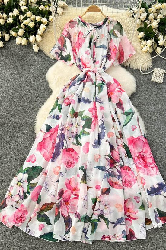 Robe moulante à lacets imprimée - Droxev
