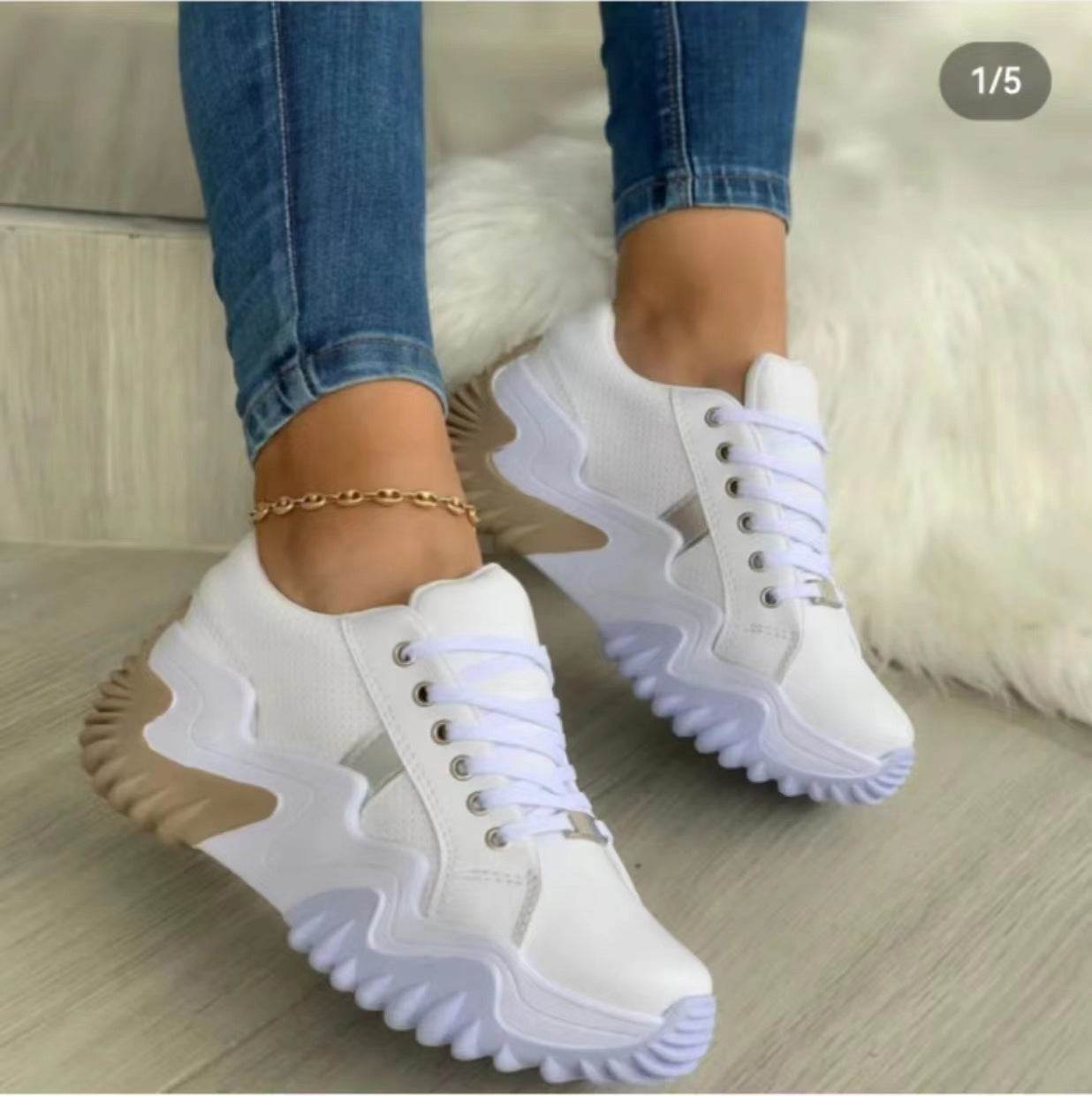 Chaussures de papa à semelles épaisses et dentelées - Droxev
