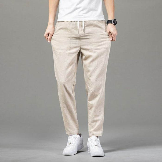 Pantalon fin de couleur unie pour homme, version épurée - Droxev