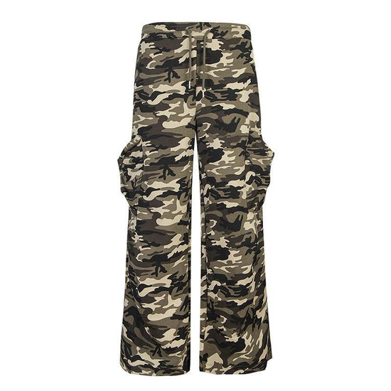 Pantalon de sport ample camouflage pour femme - Droxev