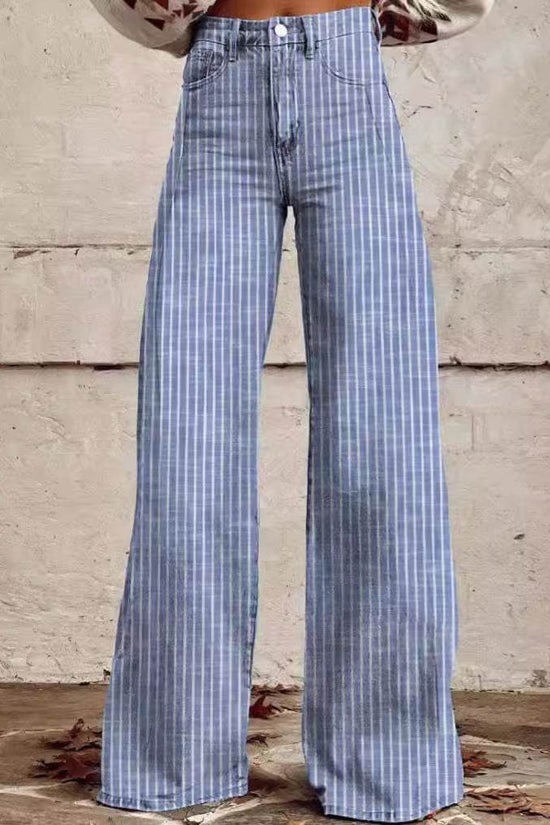 Pantalon décontracté imitation jean fin - Droxev