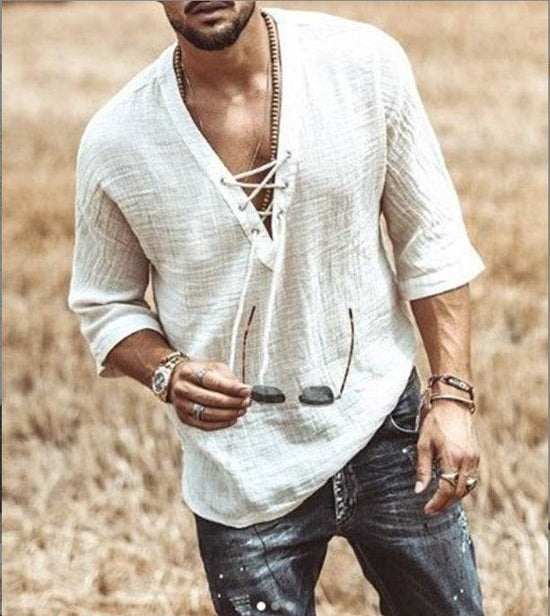 Chemise boutonnée à manches courtes pour homme - Droxev