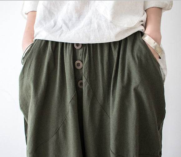 Pantalon en lin, sarouel pour femme - Droxev