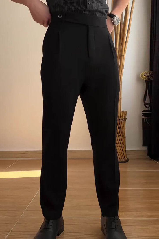 Pantalon droit drapé décontracté pour homme - Droxev