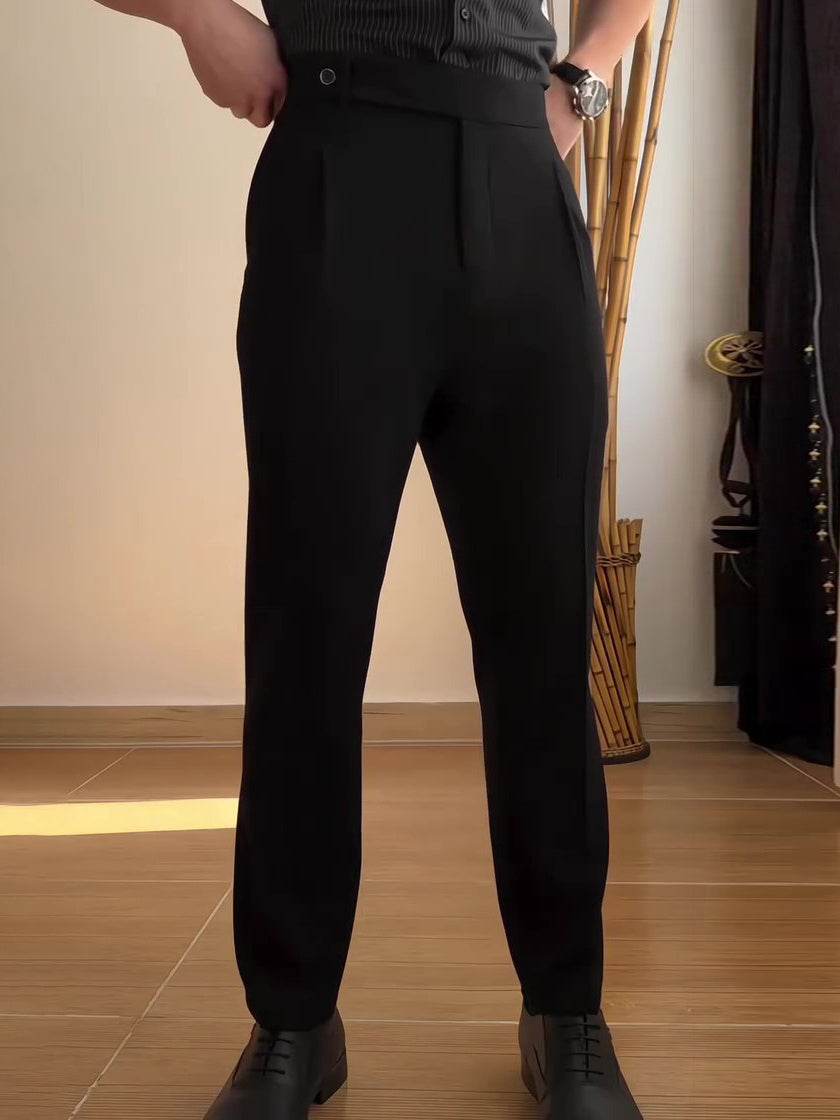 Pantalon droit drapé décontracté pour homme - Droxev