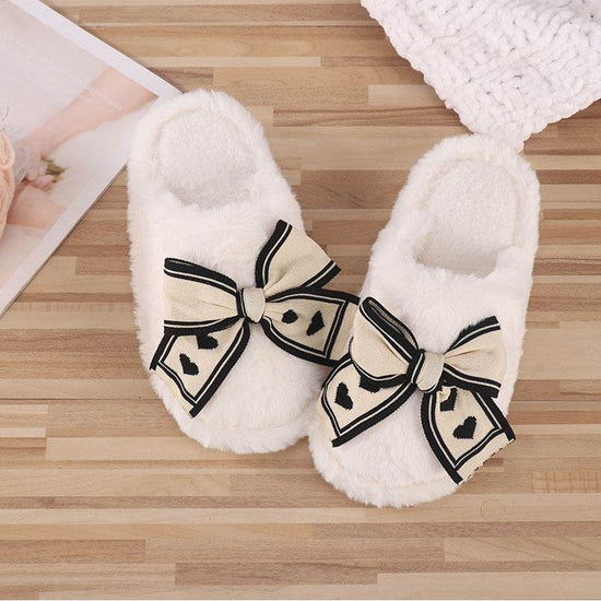 Pantoufles à nœud pour femmes, chaussures de maison chaudes et antidérapantes - Droxev