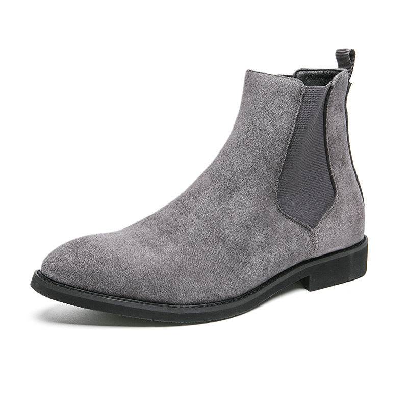 Chaussures pointues en cuir pour hommes : bottines Chelsea britanniques pointues - Droxev