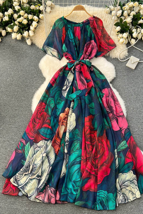 Robe moulante à lacets imprimée - Droxev