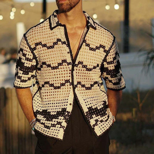 Chemise tricotée à rayures