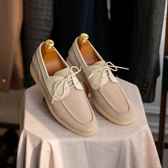 Chaussures de voile vintage à lacets en daim mercerisé - Droxev