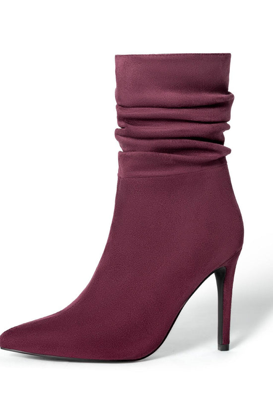 Bottes pointues à talons hauts en daim pour femmes - Droxev