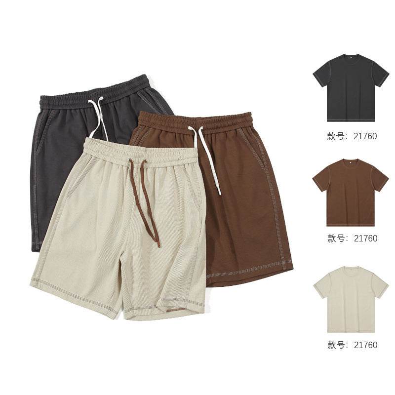 Pantalon de survêtement court tricoté, joli short décontracté vertical - Droxev