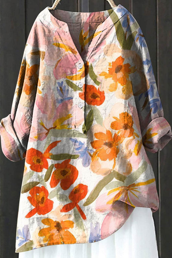 Chemise assortie en lin confort imprimé - Droxev