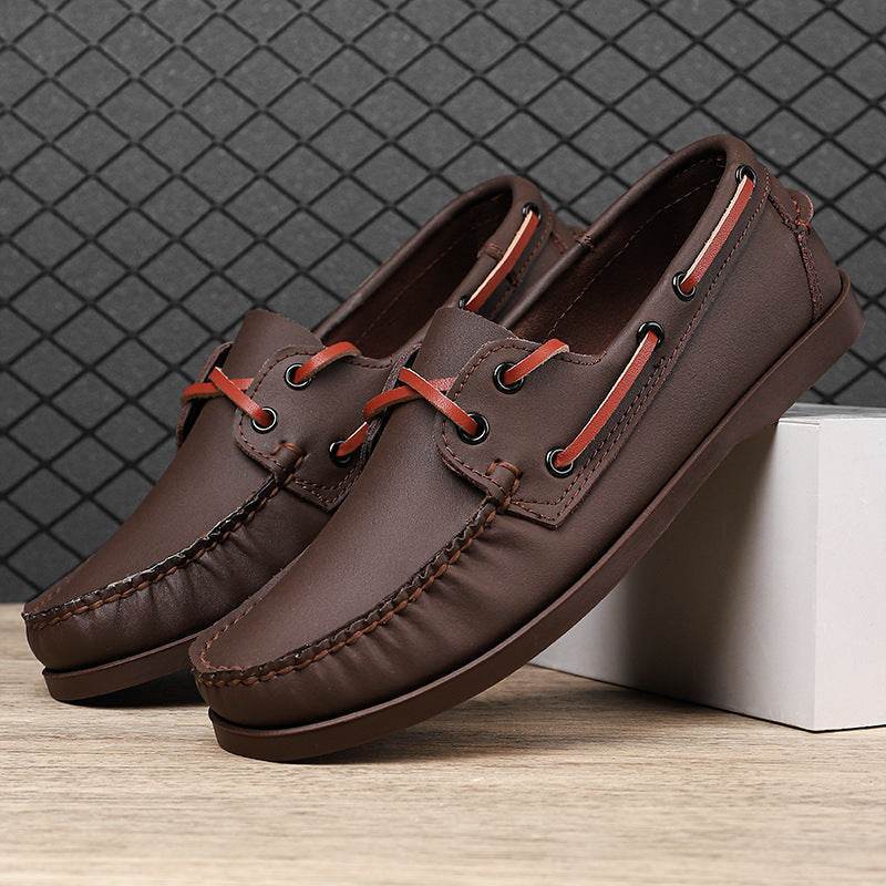 Chaussures décontractées en cuir grande taille pour hommes - Droxev