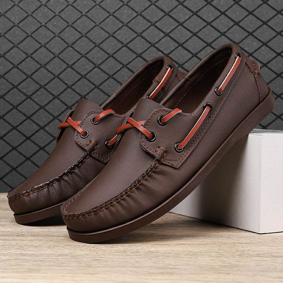 Chaussures décontractées en cuir grande taille pour hommes - Droxev