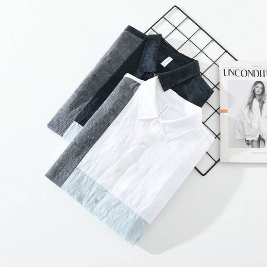 Chemise à manches longues avec coutures contrastées pour homme - Droxev
