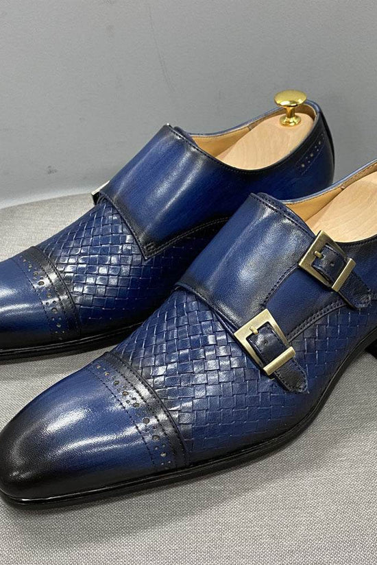 Chaussures Homme de Luxe – Mocassins Double Boucle en Cuir Véritable - Droxev