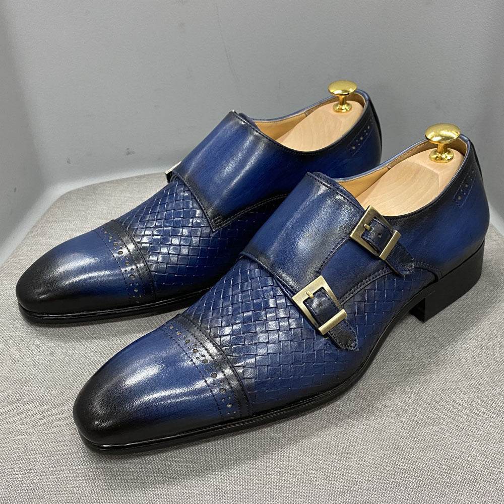 Chaussures Homme de Luxe – Mocassins Double Boucle en Cuir Véritable - Droxev