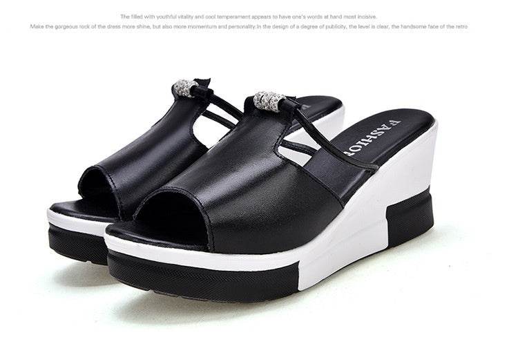 Chaussons compensés à strass - Droxev