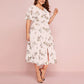 Robe Femme Imprimée Fleurie Col V Été