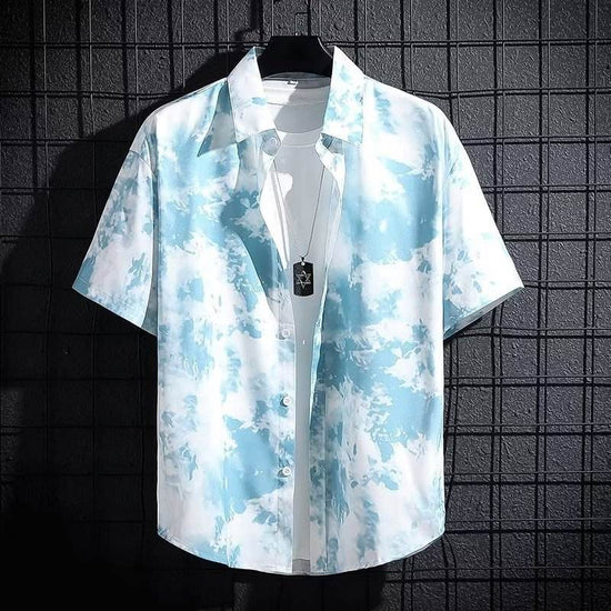 Chemise d'été respirante en soie glacée imprimée haut de gamme pour homme - Droxev