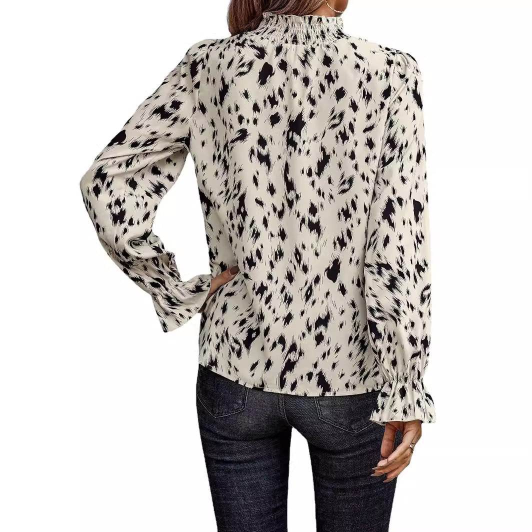Chemise à col roulé à manches longues pour femmes - Droxev