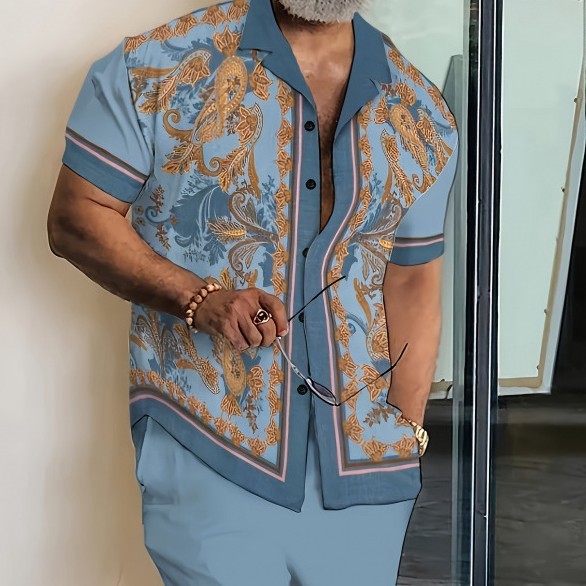 Ensemble T-shirt et Short Homme avec Impression Numérique 3D