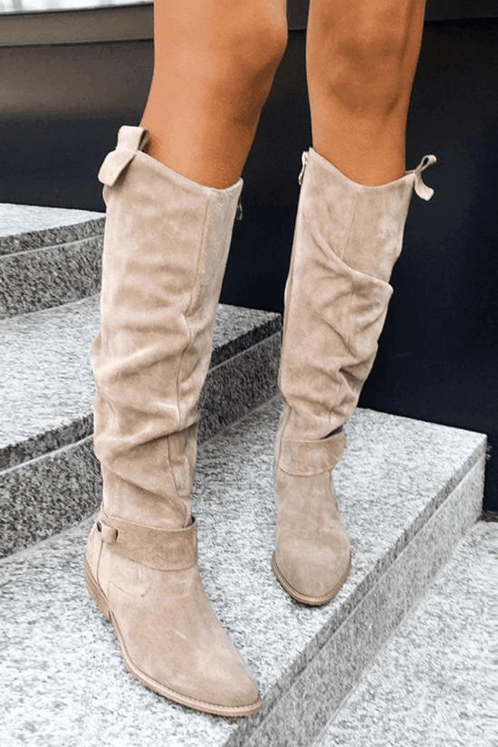 Bottes Élégantes en Suédine - Confort et Style Assurés - Droxev